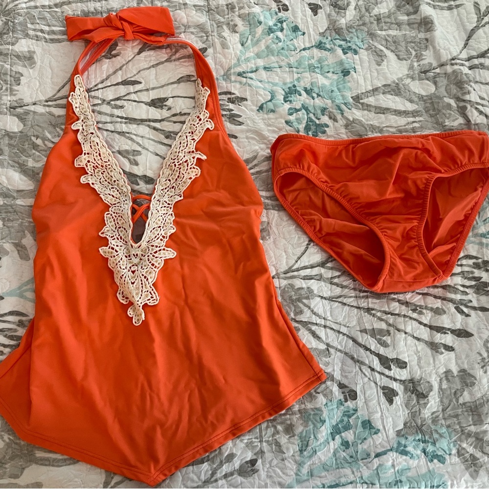 Venus Orange Tankini Set Size 6